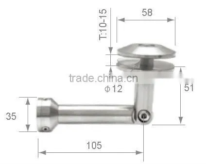 high quality stainless steel 316 glass to wall connector for glass canopy