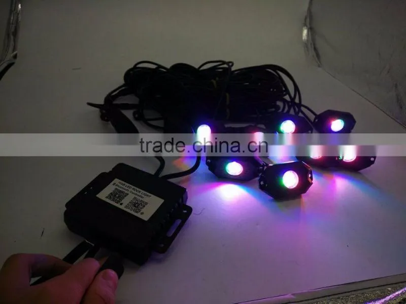 9W RGB Led Rock Lights Waterproof Off Road LED Rock Light Kit - 8 Pods LED Rock Lights For Off Road