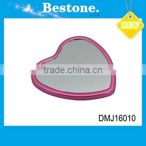 Fashion hear shape cheap small plastic pocket mirror