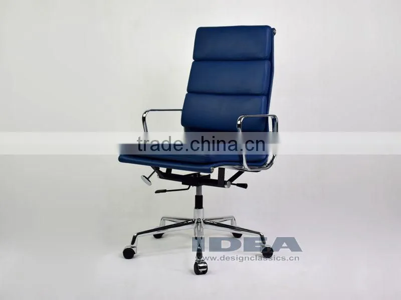 Replica EA219 Charles High Back Office Chair - Navy Blue Color Genuine Leather