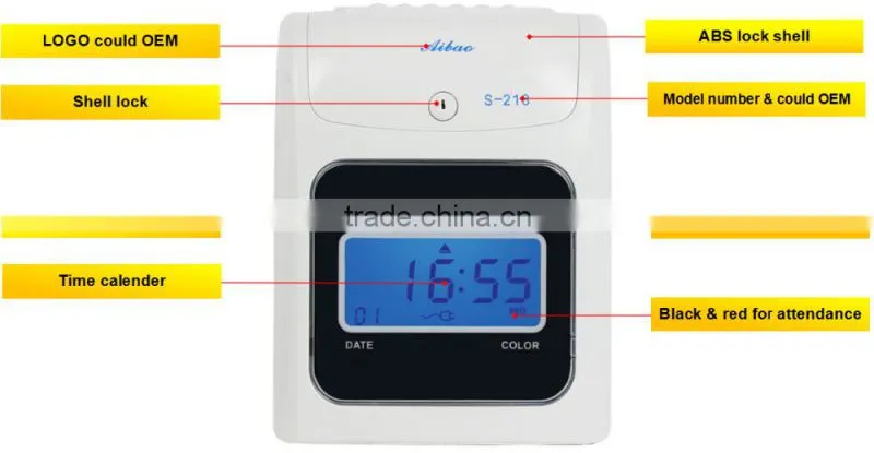 punch time card time clock attendance machine