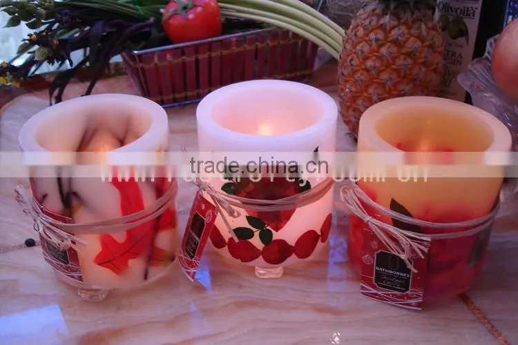 Colorful beautiful printing pillar LED candles