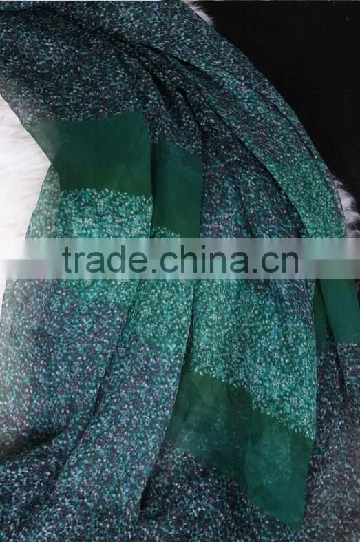 Floral and dots pattern silk scarf ,wholesale