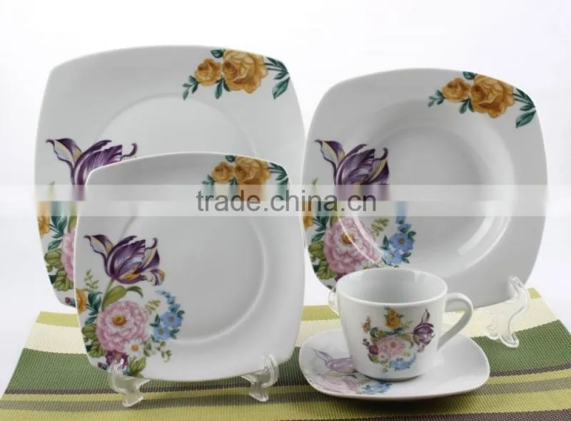 20 pcs ceramic square dinner set,ceramic houseware