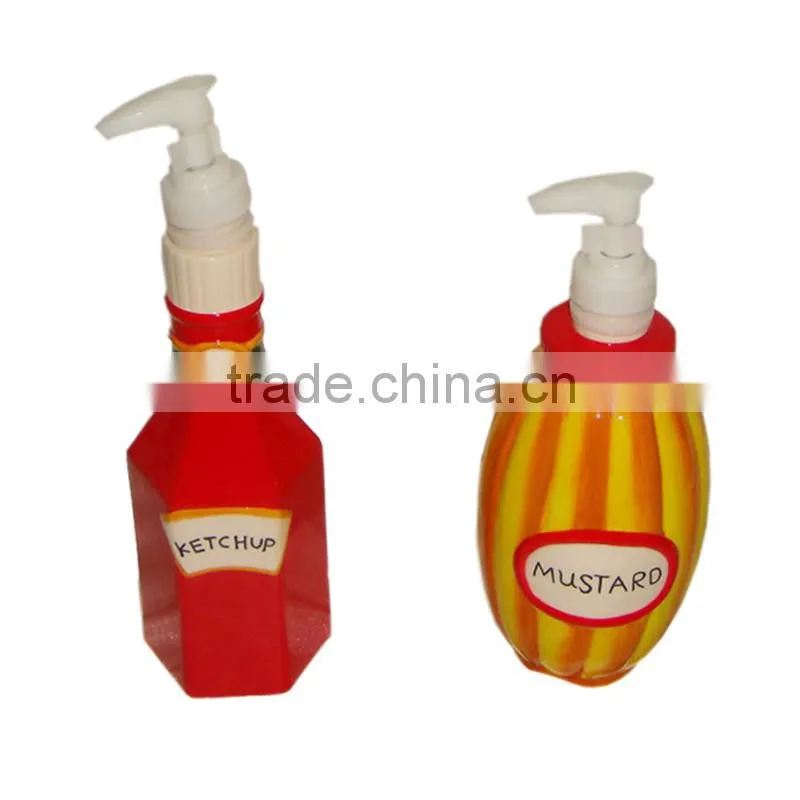 Ceramic- Ketchup & Mustard Dispensers Set/2