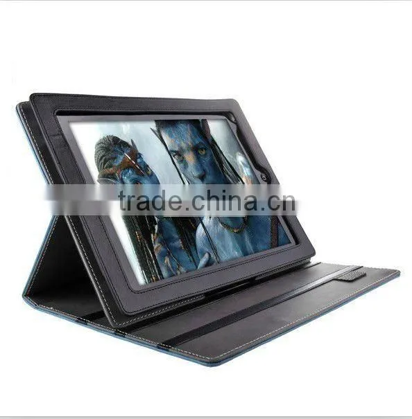 Super-thin Genuine Leather Protective Case With Wake-up Function Compatible For iPad2 (leather case for p1010/leather case)