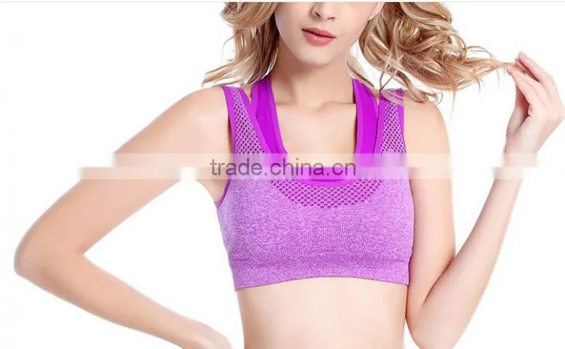 Women Padded Top Athletic Vest Gym Fitness Stretch Cotton Seamless Sports Bra