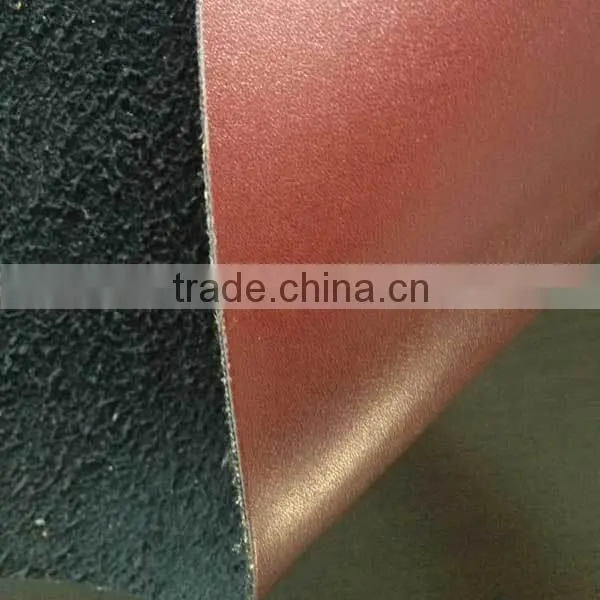 2014 winter PU synthetic leather for boots hot leather raw material with flocking backing