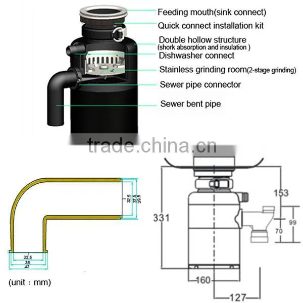 kitchen sink garbage disposal for home DSW-Z390A