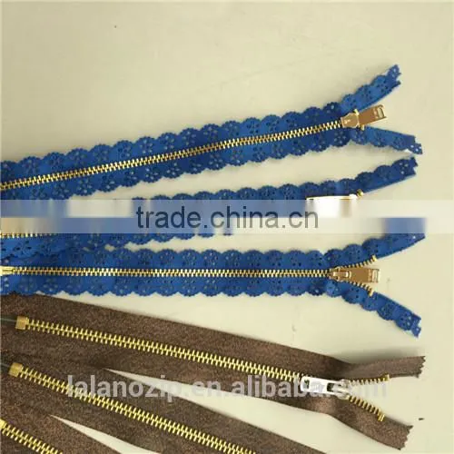 rhinestone chain for 100 polyester zippers wholesale 5# brass