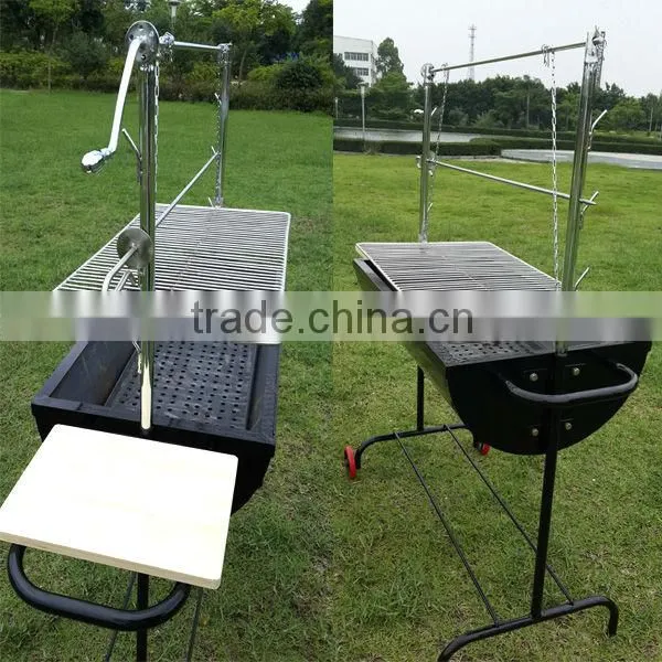 Auplex iron outdoor barbecue cart new bbq smoker professional charcoal picnic bbq charcoal smoker grill NO.AU-CL