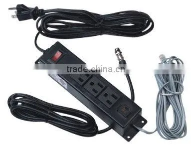 3 plug socket with on/off switch on the fixture