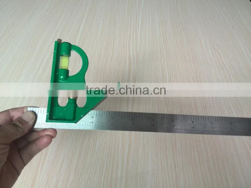 12" Combination Carpenter's set Square Slide Rule Right Angle Ruler with Bubble Level