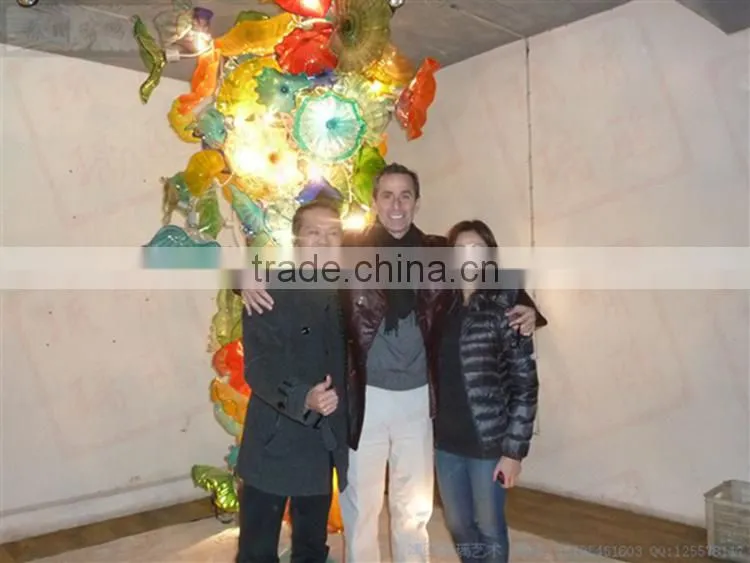 hand blown glass wall decoration XO-20150703&Murano glass chandelier from famous Chinese glass artist Mr Ou