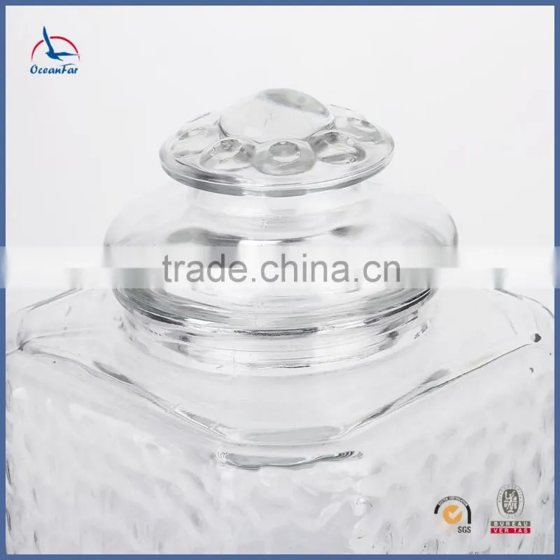 New Style Glass Wine Juice Dispenser Square Glass Beverage Dispenser With Tap