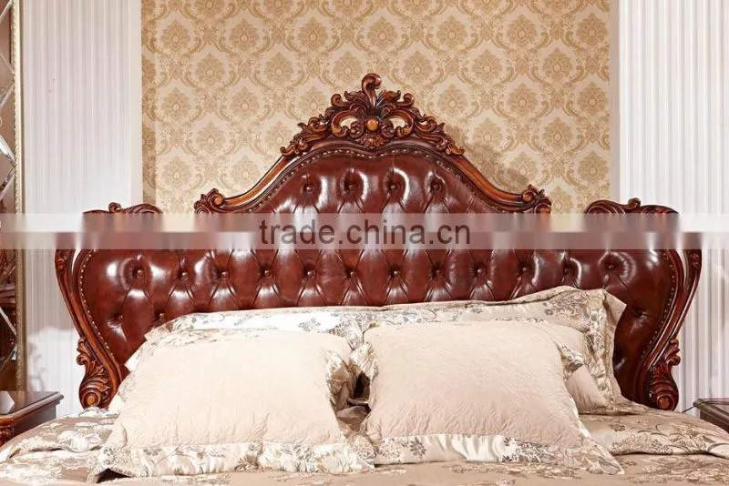 Yumian luxury royal European style oak solid wood bedroom furniture set Bed Bedside table Wardrobe Dressing table Commode