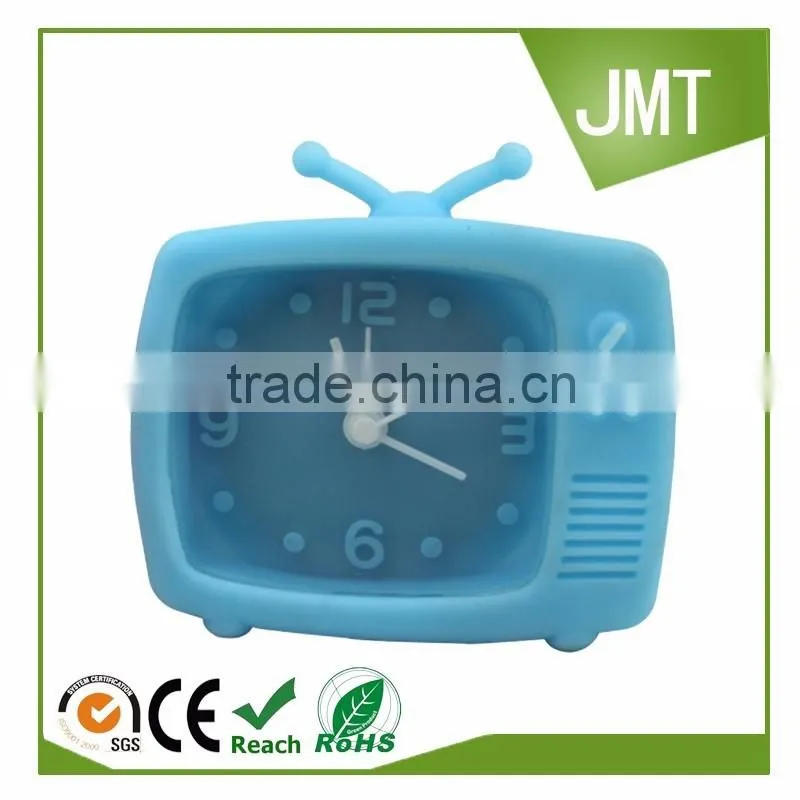 Promotion gift TV shape funny silicone alarm clock for kid