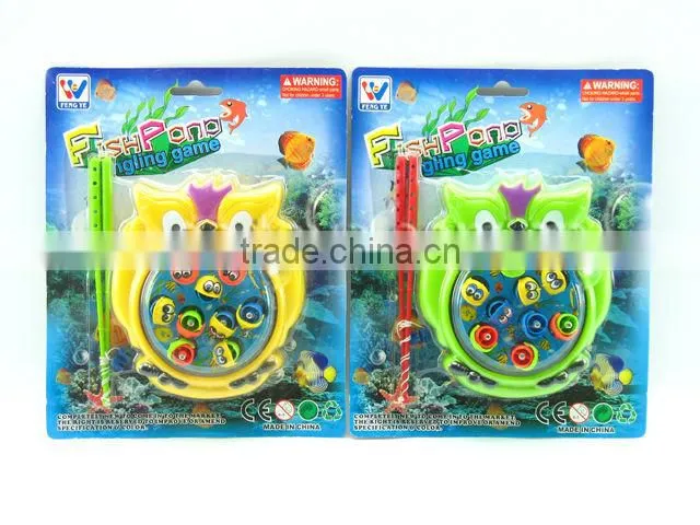 2 colors wind up plastic toy fishing game