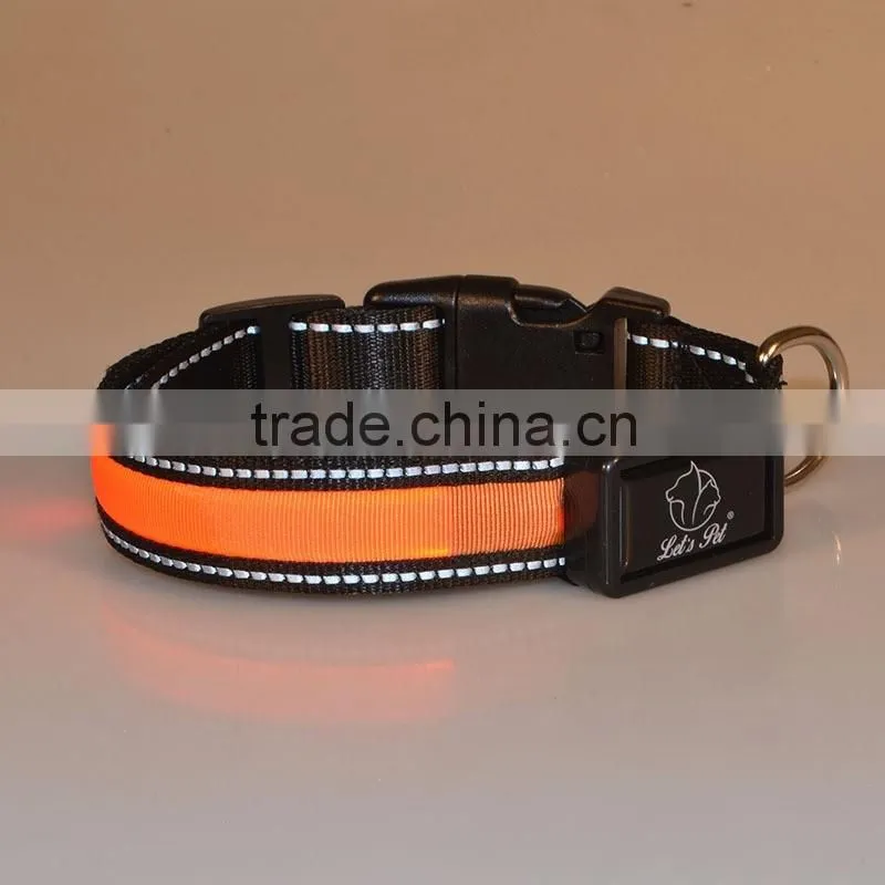 Flashing Safety LED USB Rechargeable Dog Collar Pet Collars