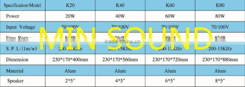 60W column speakers