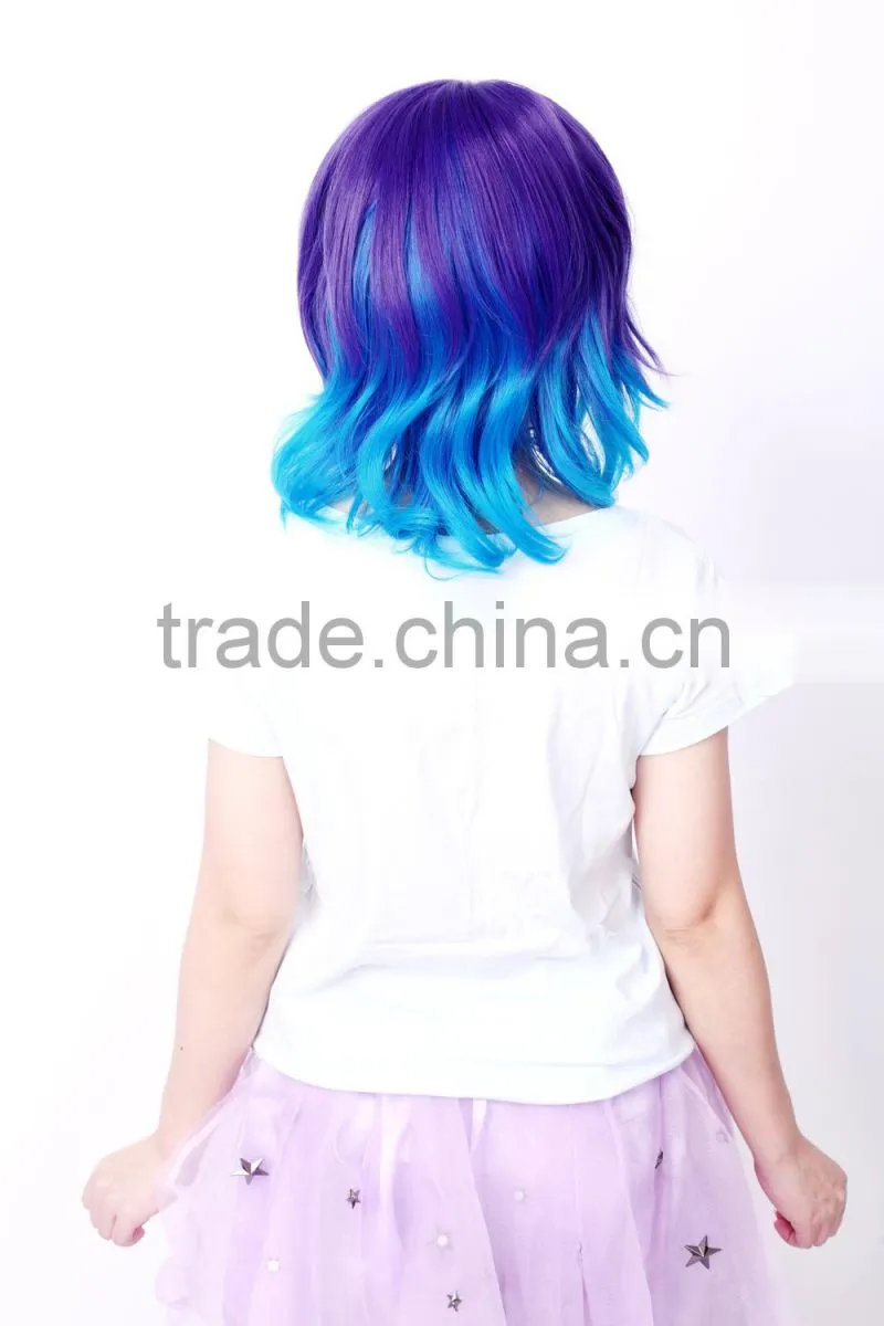 Fashion zipper hair bun synthetic hair wig