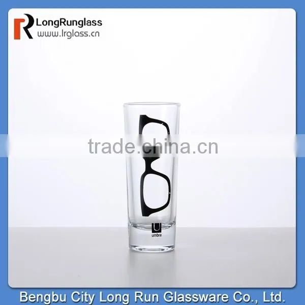 LongRun 40ml small capacity clear drinking glass& shot wine glass cup added beautiful decal