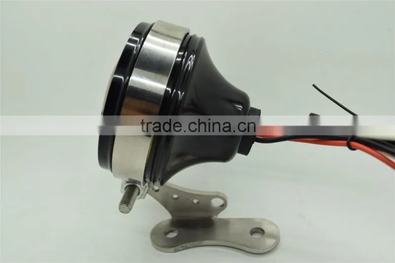 Black Round Red LED Tail Light Lamp for Harley Motorcycle Bobber Chopper 12V