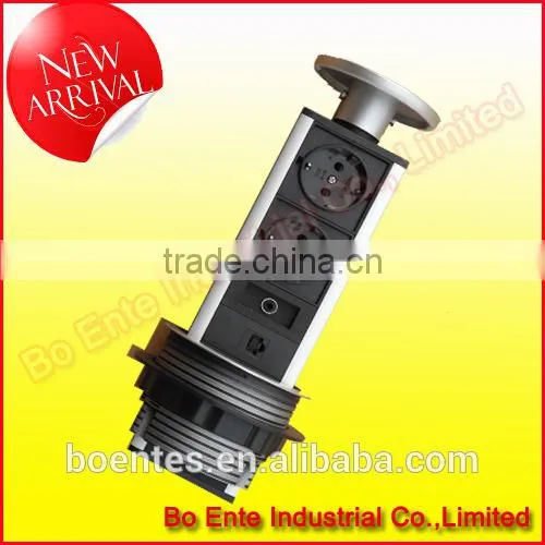 Europe popular kitchen&office press pop up power socket with EU standard plug