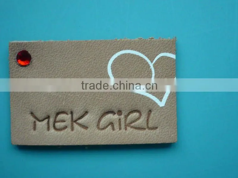 2012 fashion leather hang tag with jewelry for garments