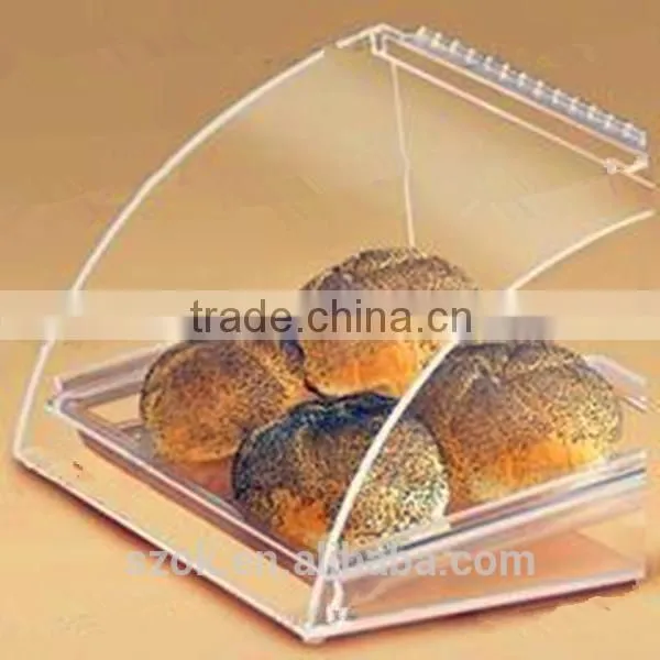 high class fahionable clear small acrylic bread display case factory hot sale