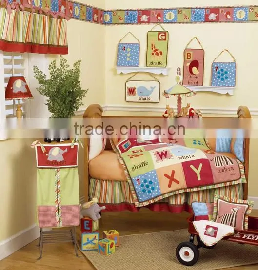 Alphabet and Animal Embroidery Mixed Baby Bedding