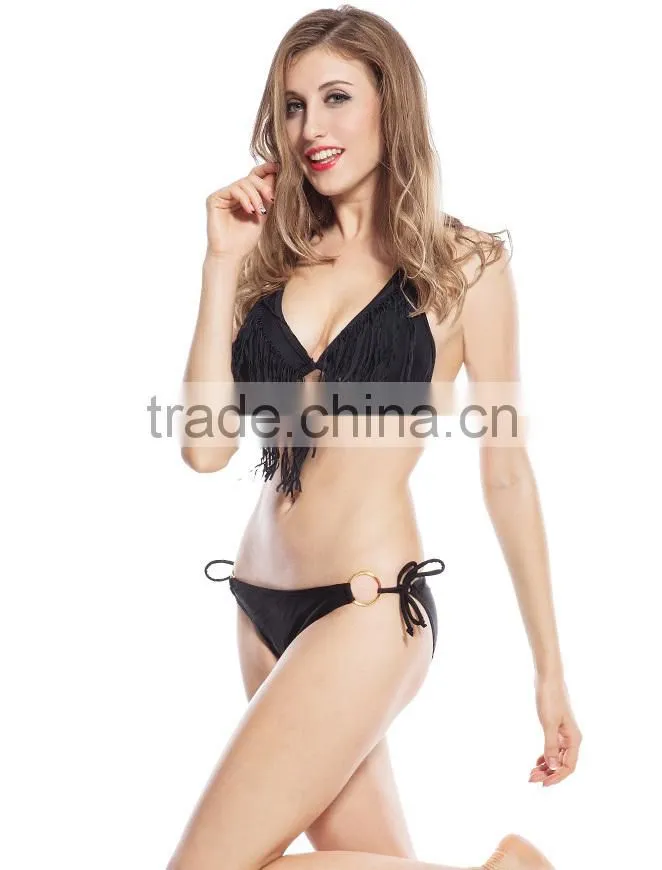 Top quality newest fashion shiny ladies sexy mature bikini beachwear