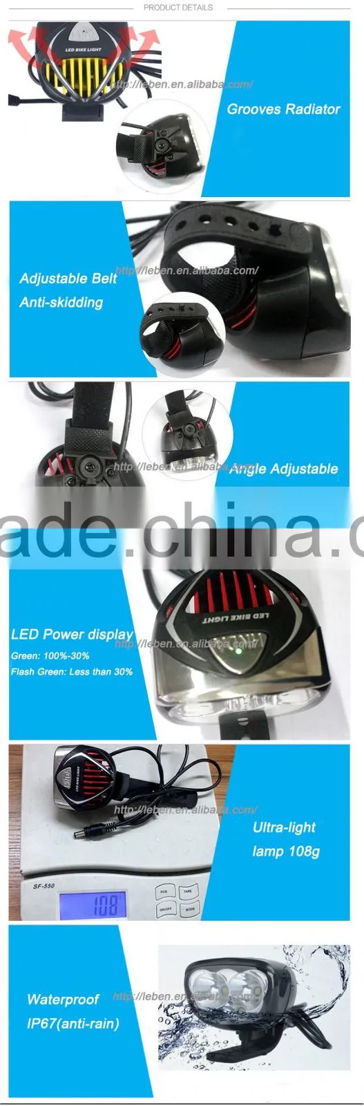 New Design 3 x Cree XM-L T6 3800LM Rechargeable Bicycle Bike Lamps Wide-range Led Mountain Bike Light