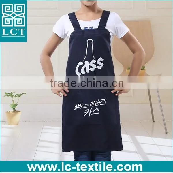 blue apron with pockets for cream milk company promotion
