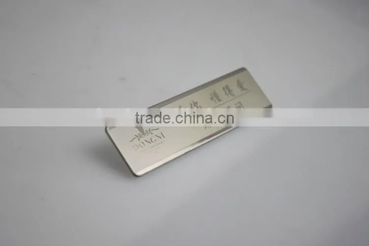 VOGRACE High level 304 rectangle stainless steel badge with pin