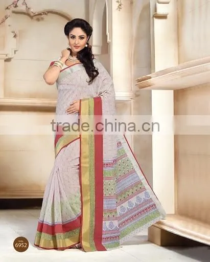Blue Cotton Silk Saree