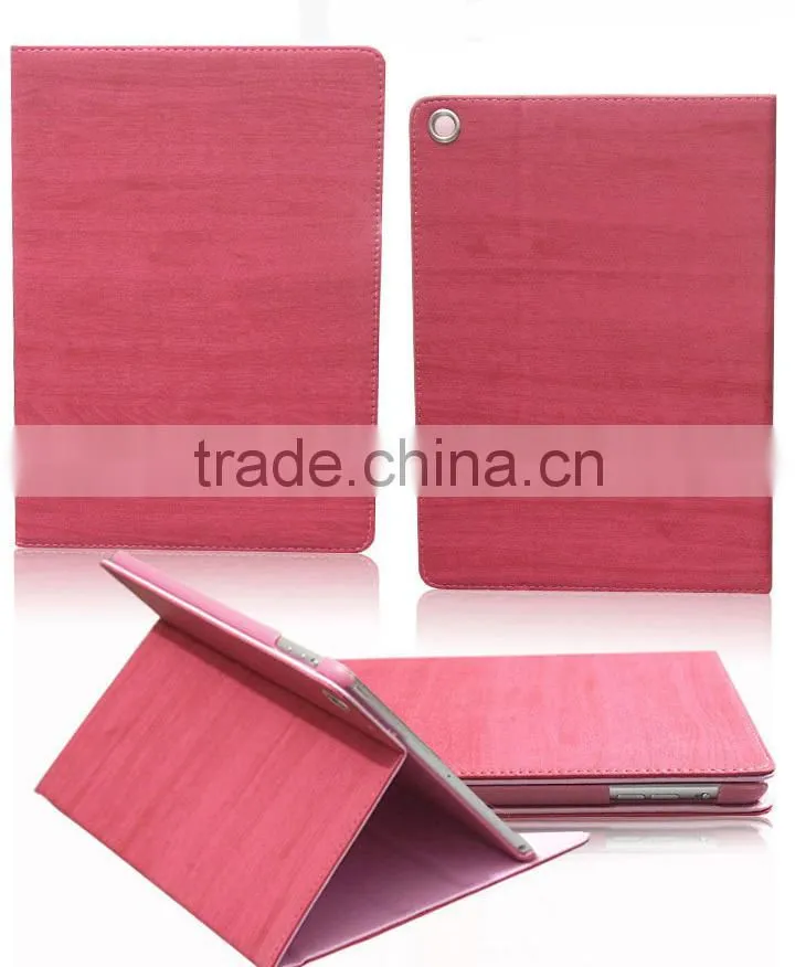 wood grain Leather Cases for apple iPad Air 2 Stand Tablet Case
