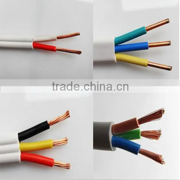PVC insulated multi strand core flat twin and earth copper cable/wire