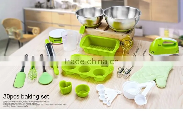 30pcs stainless steel salad bowls silicon molds cake silicone bakeware set