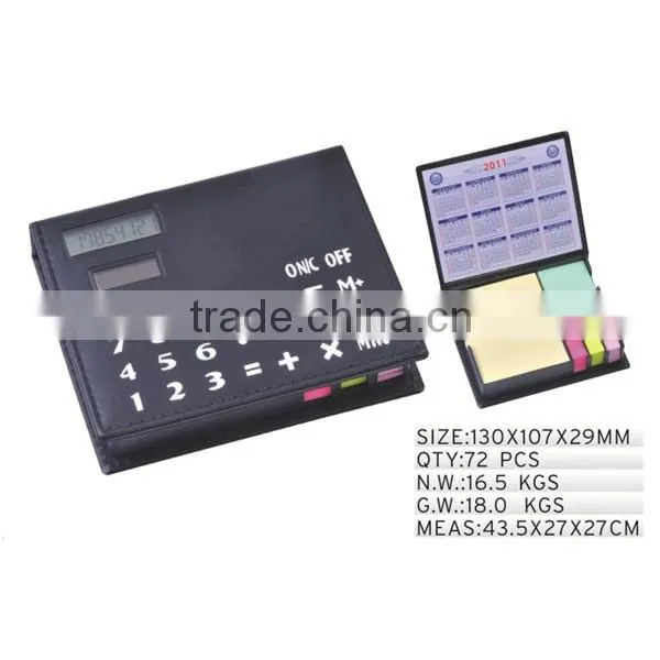 Promotional mini leather memo pad with calculator