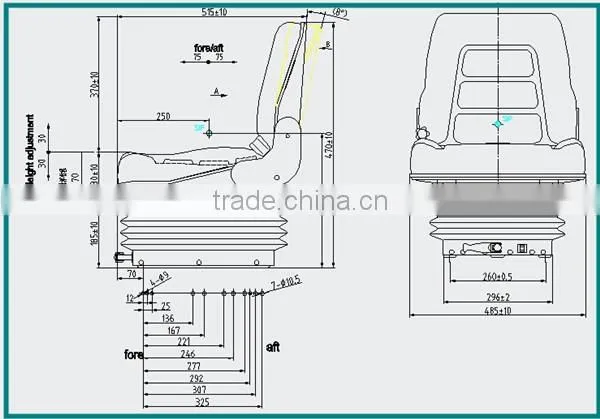 Mechanical suspension mining equipment seat(YS3)