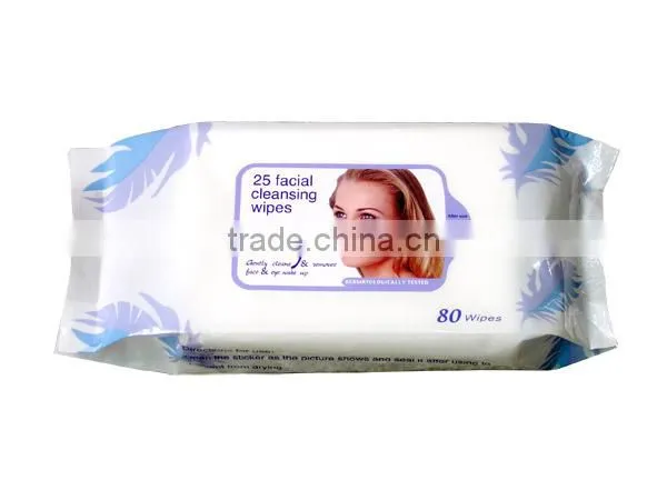 80pcs food grade material lady refreshing facial wet wipes