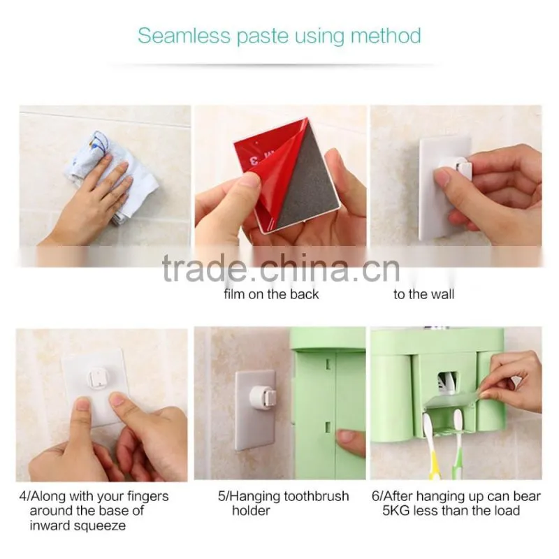 Toothbrush holder and toothpaste dispenser