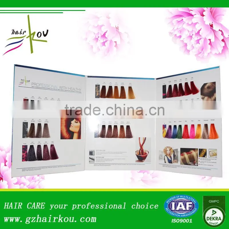 2016 Wholesale Factory Price Professional Hair Color Swatch 15 Colors