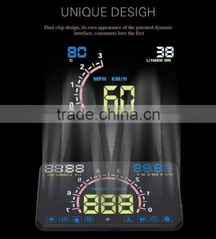 5.8 inch HUD E350 digital speedometer car OBD2 HUD display