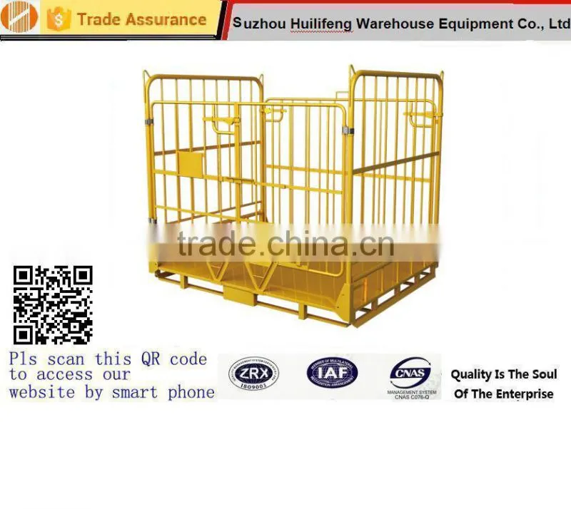 large fordable steel mesh sided stillage