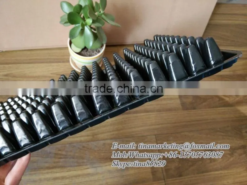 Not Coated Black PS Material Plastic Nursery Plant Seed Starting Tray 200 Cell,Plastic Seedling Germination Tray for Farm Using