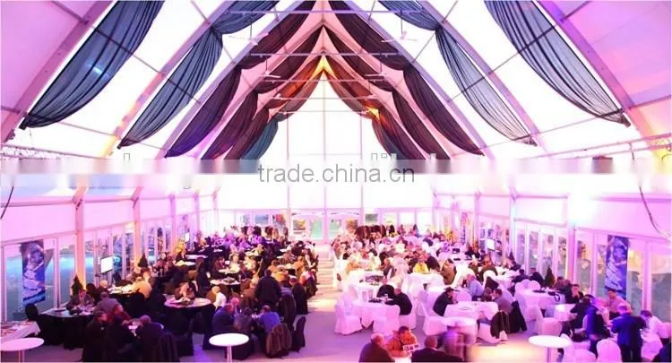 Marquee wedding party at customized wedding church tent