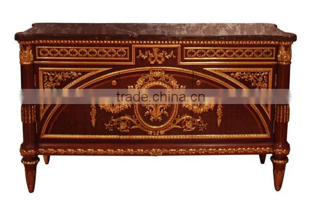 Hallway Vintage Style Wooden Console Table/Cabinet, Antique Wooden Carving Side Cabinet
