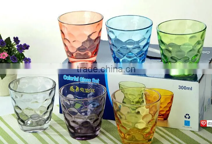New wholesale colored drinking glass wholesale colored glassware